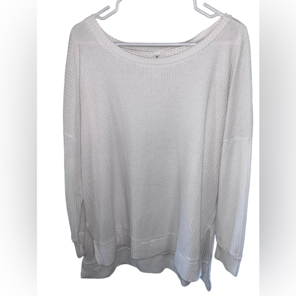 Zenana Outfitters size large soft waffle knit long sleeve comfy shirt